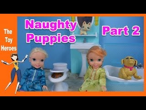 Anna And Elsa Naughty Puppy Part 1! – Babysitting 4 Naughty Puppies!