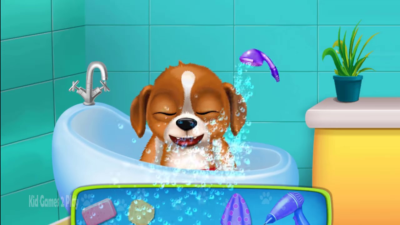 Fun Pet Care Kids Games Fun Puppy Toilet, Bath time, Playtime with