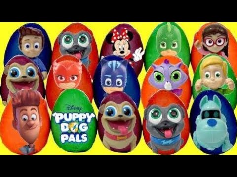 LOTS of PUPPY DOG PALS Play-Doh Surprise Eggs Toys, Rolly Bingo Hissy ARF, Learn Colors Disney Jr.