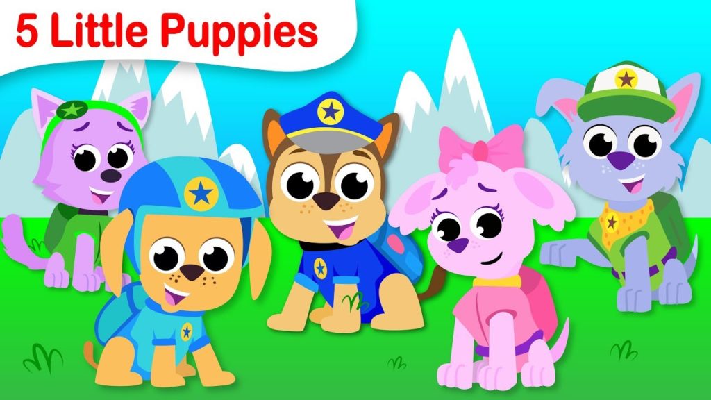 5 Little Puppies | Paw Patrol In Action | Nursery Rhymes and Kids Songs by Little Angel