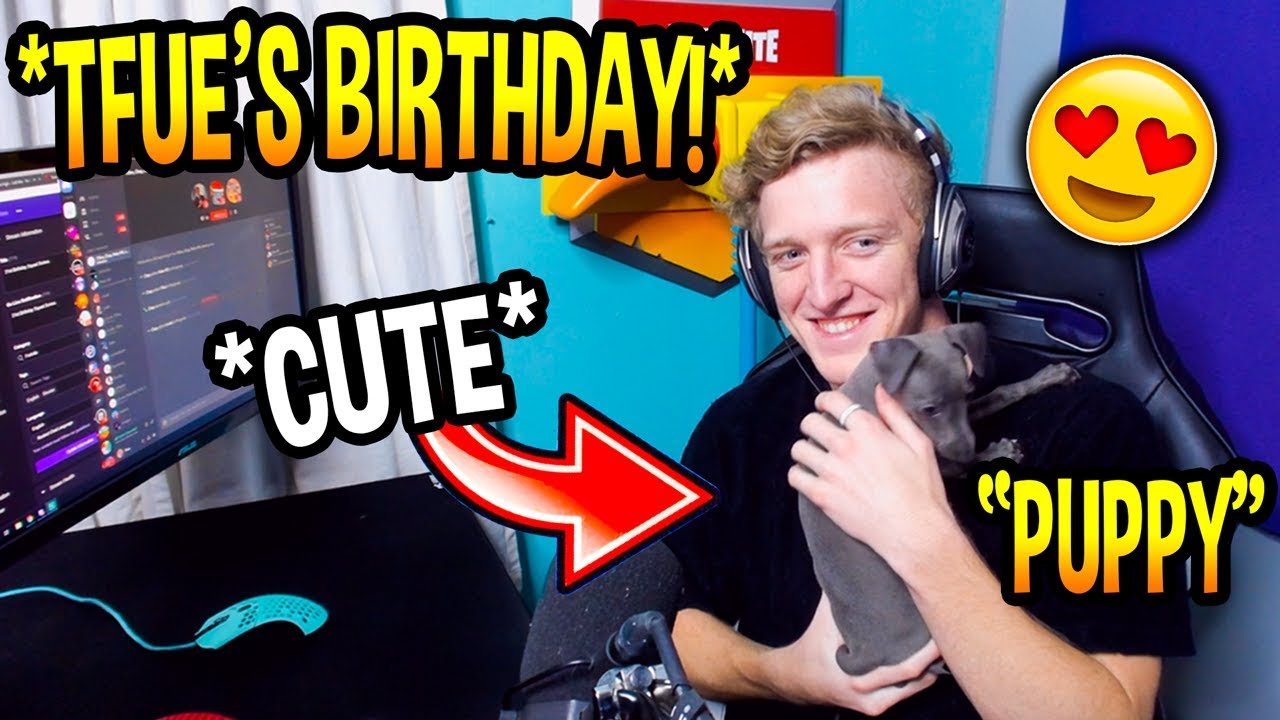 Tfue Gets A PUPPY For His BIRTHDAY! *ADORABLE* Fortnite ... - 1280 x 720 jpeg 146kB