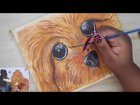How to paint a cute puppy / Easy Acrylic painting / The Talented Princess
