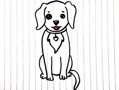 How to draw a Dog (very easy) | cute puppy drawing for kids