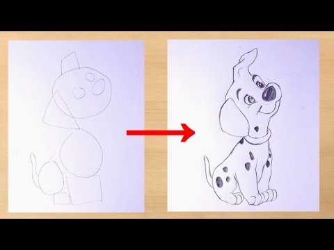 Pencil drawings of cute puppy/simple puppy drawing
