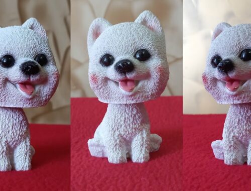Very Cute Puppy Shaking Head Doll Toy/White Corgi Nodding Face Doll For Home Decor/Car Decor#shorts