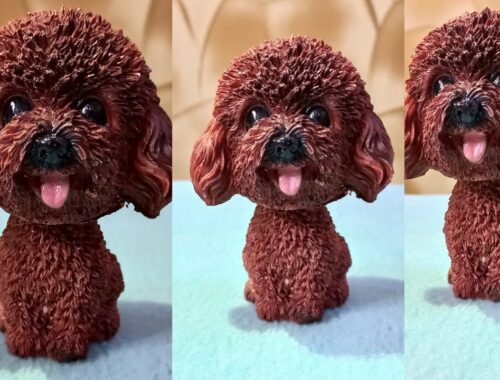 Cute Puppy Nodding Head Doll | Poodle Puppy Shaking Head Toy For Home Decor or Car Dashboard #shorts