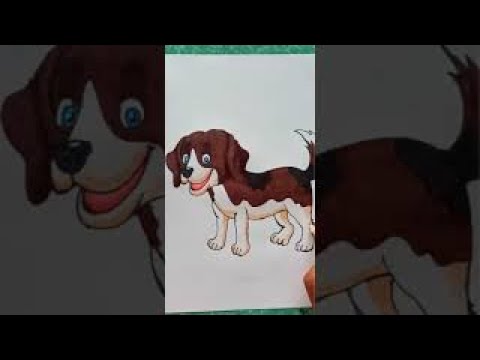 cute puppy drawing and colouring easy #shorts