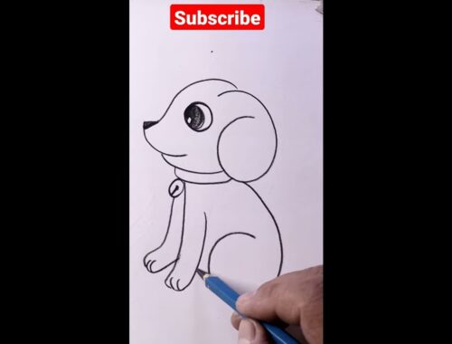 Cute puppy pencildrawing@YouTube kids academy