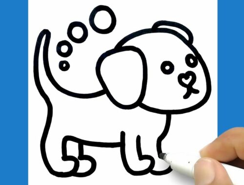 "How to Draw Beautiful Cute Dog" | Cute PUPPY Drawing step by step Easy | Cute Bay Dog | Draw Cute