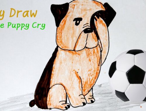 Easy Draw a Cute Puppy Cry | Drawing Crafts