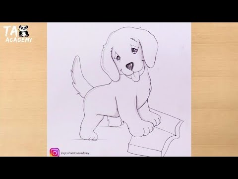Cute puppy playing with books pencildrawing@Taposhi arts Academy