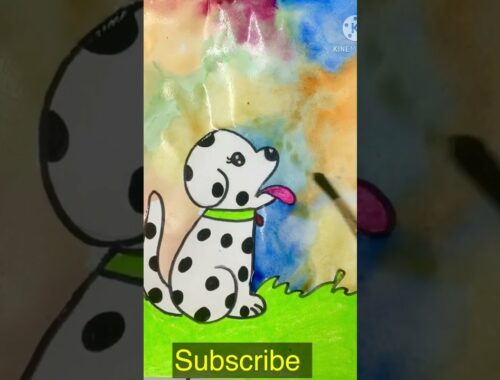 How to draw a cute puppy with numbers , 62/61 #shorts #youtubeshorts