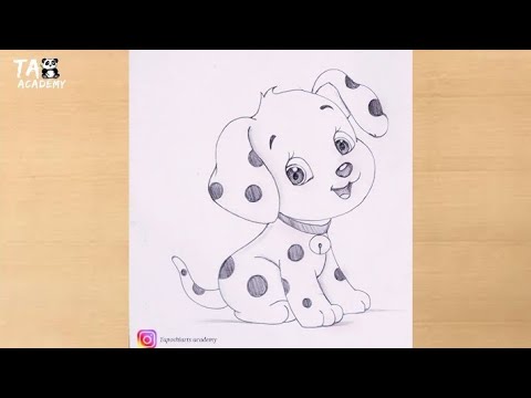 Smiling cute puppy pencil drawing@Taposhi arts Academy