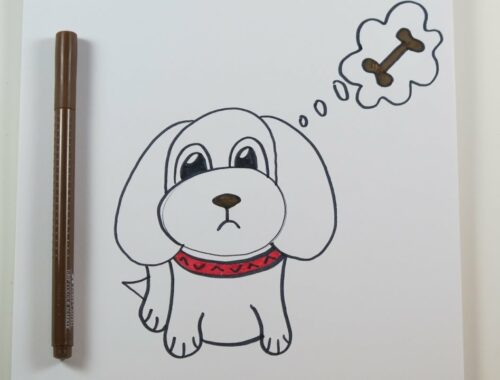 DIY Drawing a Cute Puppy, Easy Drawings for Kids.