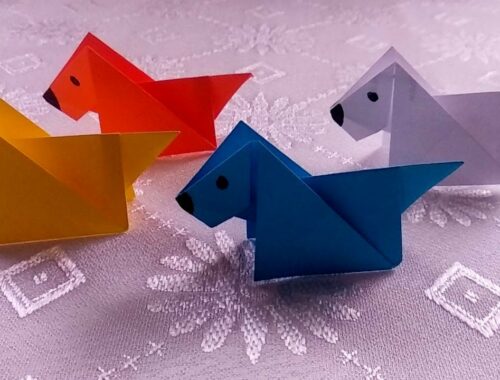 Paper Dog Craft | Origami cute puppy making step by step easy