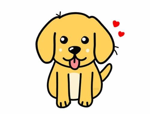 How to Draw Cute Puppy Easy/ Golden Retriever Puppy Easy Drawing Easy