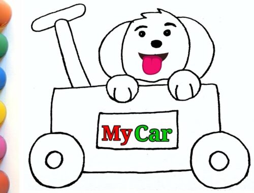 Cute puppy Wagon drawing and coloring for kids | Something new Draw #62