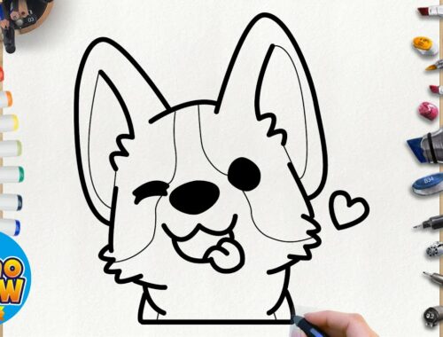 How to draw Corgi Cute Puppy speed drawing | YuhoDraw