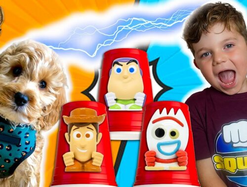 TWIN TELEPATHY CHALLENGE WITH MY CUTE PUPPY for NEW TOY STORY 4 MASHEMS!!