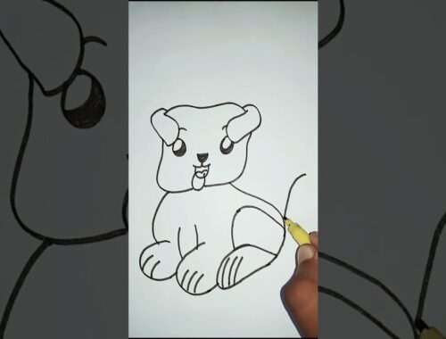 How to draw a cute puppy | #shorts