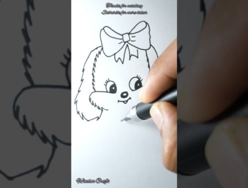 Cute Puppy Drawing #simple #drawing #shorts / Window Craft