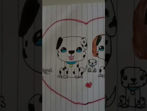 showing  my drawing cute puppy love