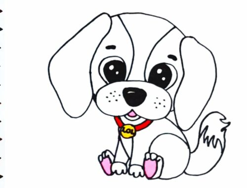 How to Draw a Cute Puppy for Children | Easy Dog Drawing for Kids and Beginners