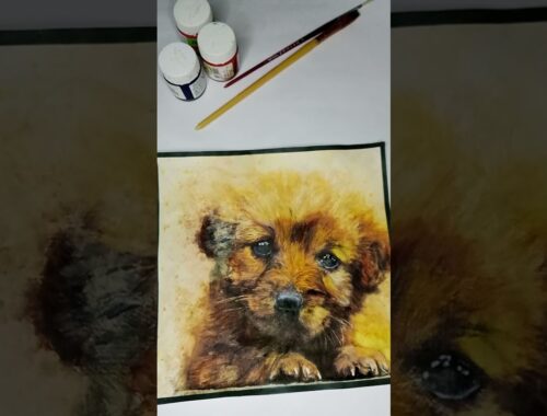 animal art | cute puppy | portrait | paints #shorts #artgallery #art #ytshorts #cutepuppy #doglover