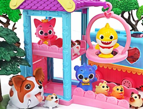 Let's go to the cute puppy pet cafe with baby shark and pinkfong~ | PinkyPopTOY