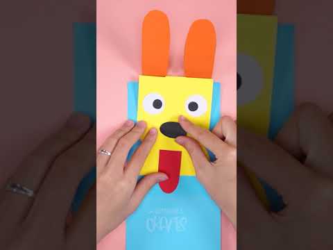 Make a Cute Puppy Ears Card | DIY Paper Puppy Pop Up Greeting Card #Shorts