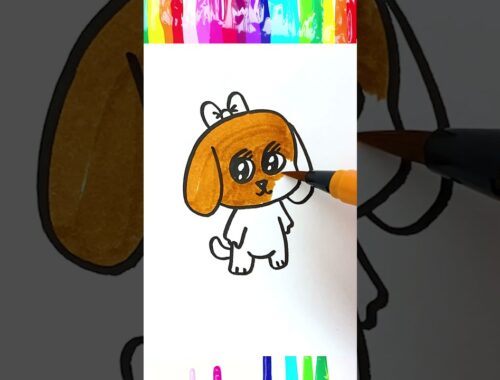 Try with me - Cute puppy drawing - number 6