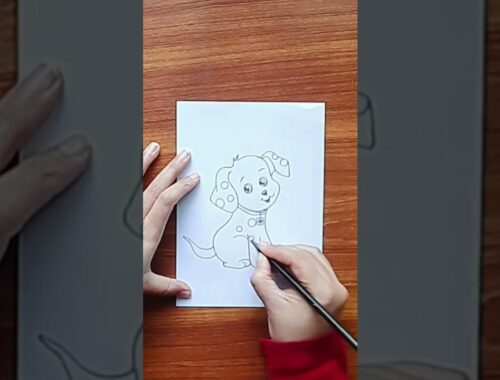How To Draw A Cute Puppy #shorts #cutepuppy #cutepuppyvideos
