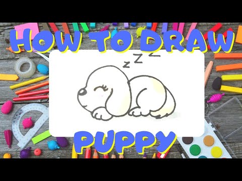 how to draw cute puppy  art for kids, HOW TO DRAW A CUTE DOG EASY STEP BY STEP