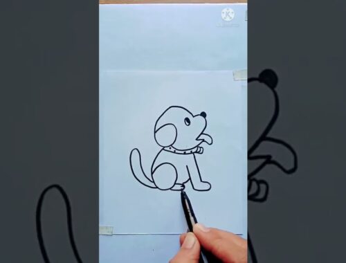 How to draw a cute puppy #trickydrawing #youtubeshorts