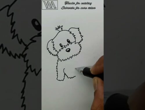 Very Easy! Cute Puppy Drawing Shorts || How to draw a Puppy || Window Art || #cute #puppy #drawing