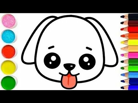 How to draw a cute puppy for kids / step by step