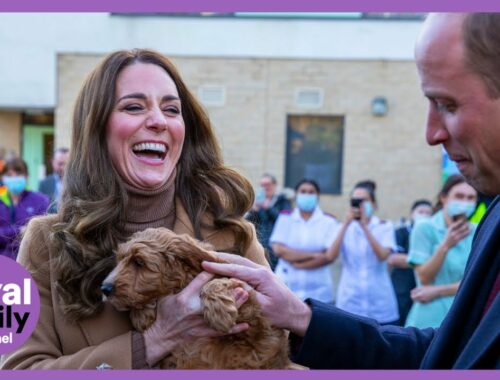 William and Kate Cuddle Adorable Puppy in Lancashire!