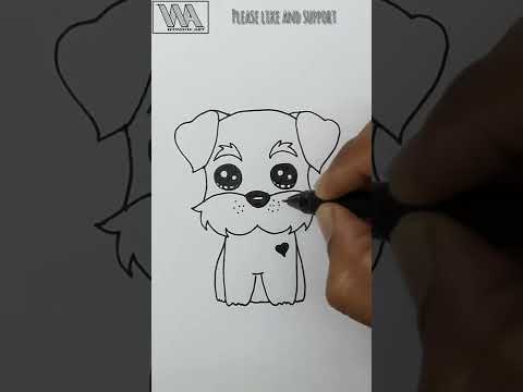 Simple Drawing Shorts || Cute Puppy Drawing || How to draw a dog || #simple #drawing #shorts #puppy