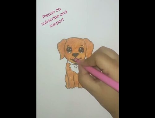 Cute puppy drawing // #shorts