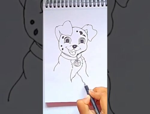 easy cute puppy drawing/ #shorts  #puppydrawing  #kidsdrawing
