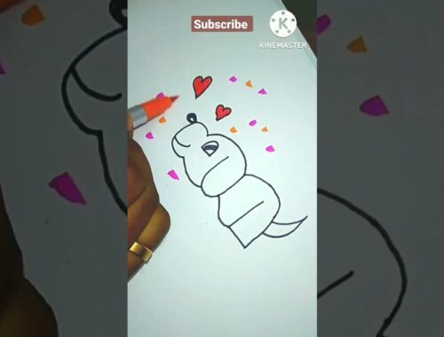 Drawing cute puppy from "CULL'' word/ satisfying art #creativeart #indianart #shorts #youtubeshorts