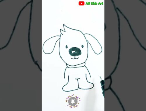 Cute Puppy Art Easy | #shorts #abkidsart