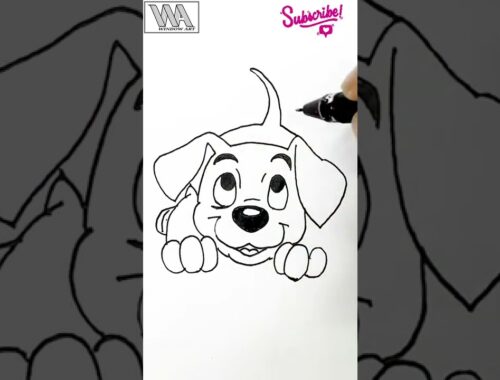 Simple Drawing Shorts || Cute dalmation puppy drawing || how to draw a cute puppy || #windowart