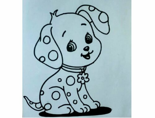 Cute PUPPY Drawing for Kids | Puppy Coloring Pages Drawing | Puppy Drawing EASY