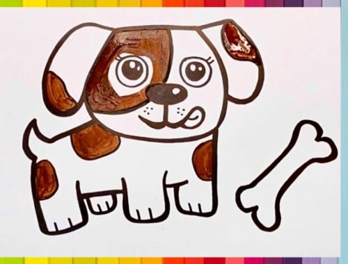 Learn how to make and paint a Cute Dog|Cute Puppy Drawing!!! #kidsart #howtodraw #kidsvideo