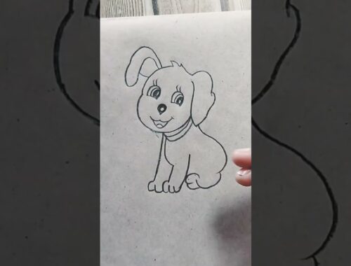 Cute puppy easy sketch || #shorts
