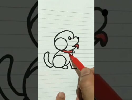 cute puppy drawing from Numbers 6631 #shorts #youtubeshorts #viral