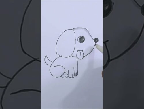 How to draw a cute puppy #shorts #satisfyingvideo