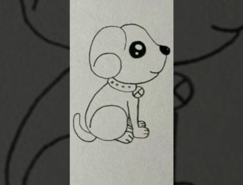 Cute puppy drawing | easy drawing of dog #shorts