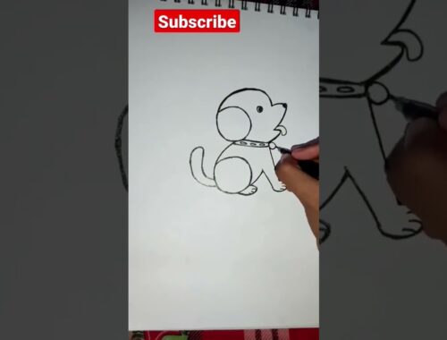 cute puppy drawing #shorts #dogs #viral #puppy #tiktok #sketch